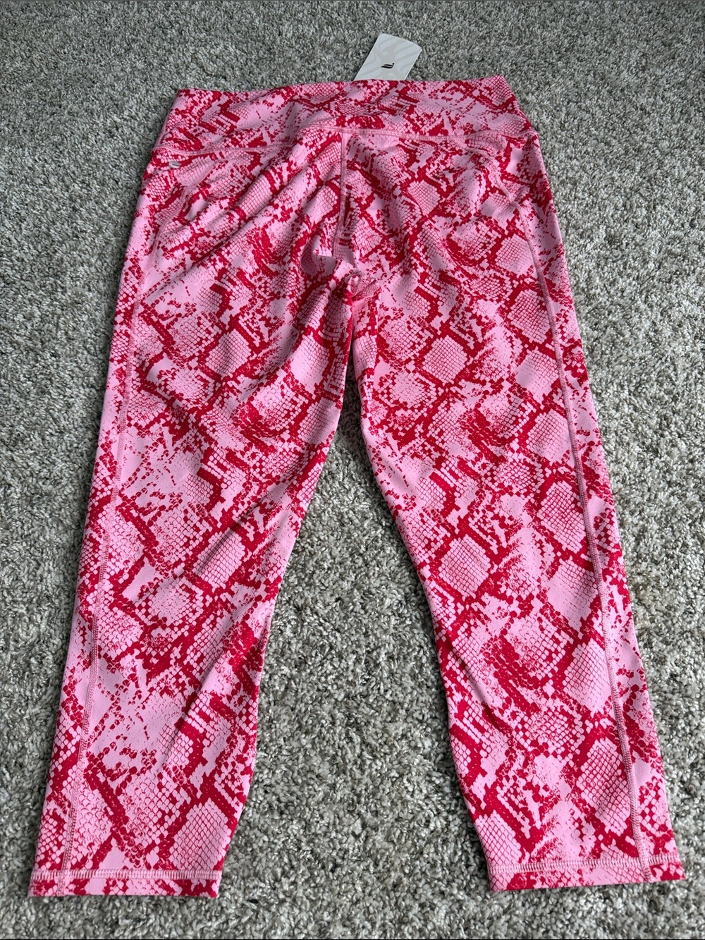 Fabletics Pink and Red Snake-Print Active Leggings - Picture 5 of 5